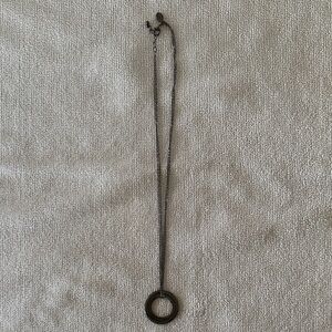 Express Charcoal Circle Pendant Necklace